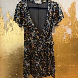 Urban Outfitters Velvet Tigerprint Wrap Dress